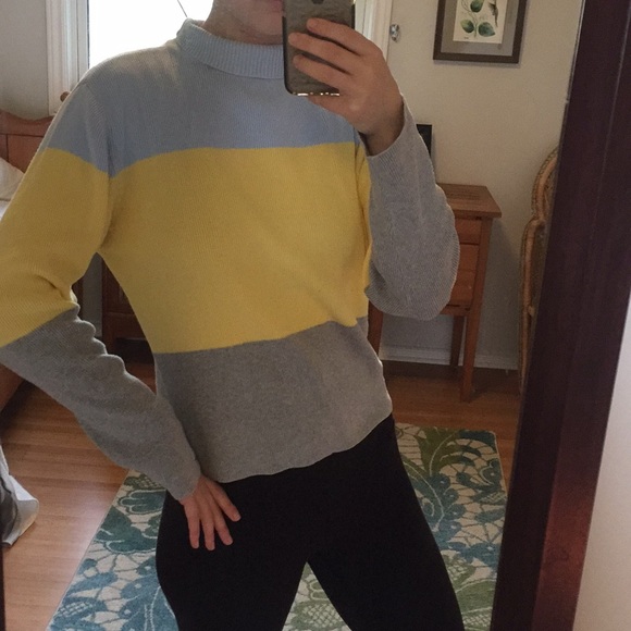 Adorable Pastel Striped Mockneck Sweater - Picture 3 of 6